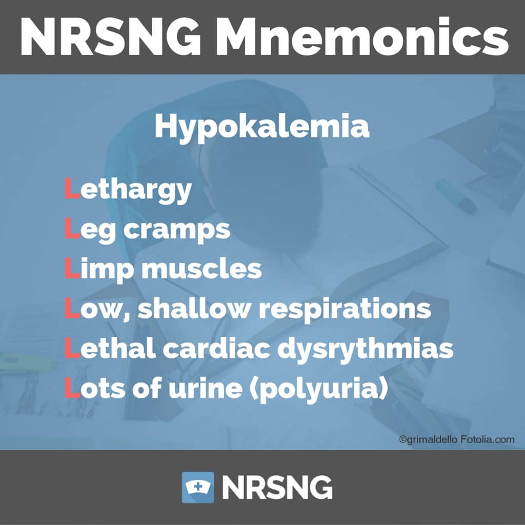hypokalemia mnemonic